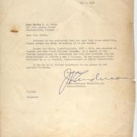 Letter from J. Henderson (?) to Eartha M.M. White, May 3, 1954, Tallahassee, Florida